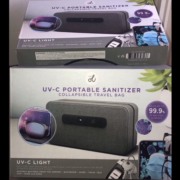 VIE OLI PORTABLE COLLAPSIBLE TRAVEL BAG -  UV Sanitizer - OLID1091GY - Picture 2 of 3